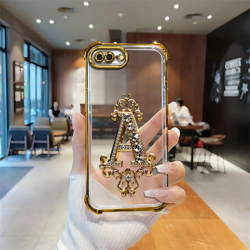 Suitable for [iPhone 7 Plus] high-end phone case🥰，Features a premium-look printed design—not actual 3D diamond studs，Choose from any of the 26 letters. YM99