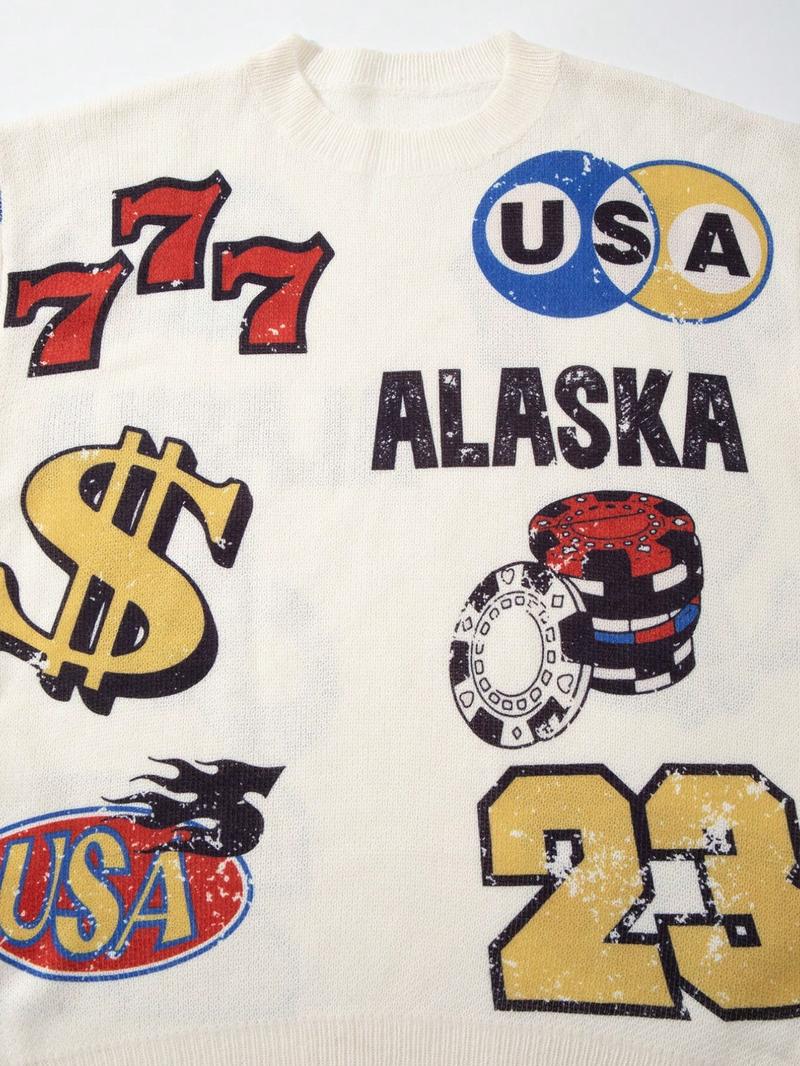 Men's Spring Autumn Winter New Fashion Bold Fun Knitted Sweater, Loose Long Sleeve Round Neck, Casual Style, Comfortable Fit