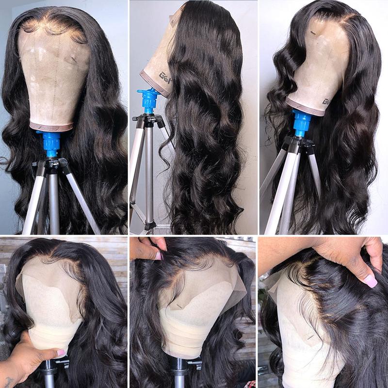 QUANDIAN 13x6 Balayage Highlight Lace Front Wig Human Hair 13x6 HD Lace Front Wigs Human Hair Body Wave Wig 200% Density FB/27 Ombre Wig Springtok