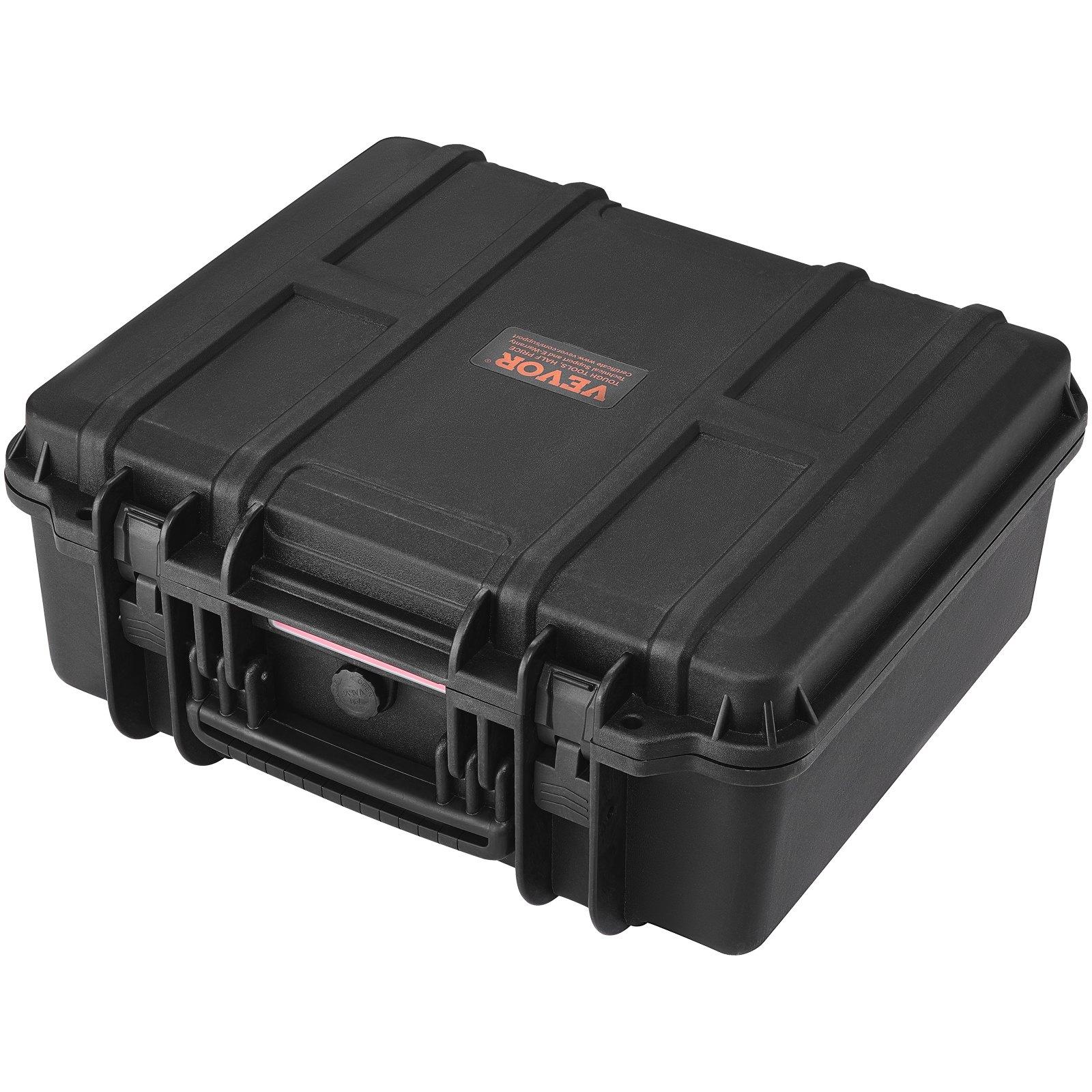 fathersdaygift VEVOR Hard Pistol Cases with Pre-cut Lining, Waterproof Dustproof Hard Gun Case for 6 Pistol, 19.3×17.1×8.3 in Lockable Pistol Case, Black