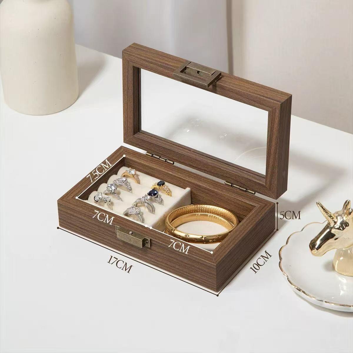 Vintage Simple Multifunctional Jewelry Box, Ring Storage Case, Travel-Friendly Portable Organizer for Bracelets, Necklaces, Earrings