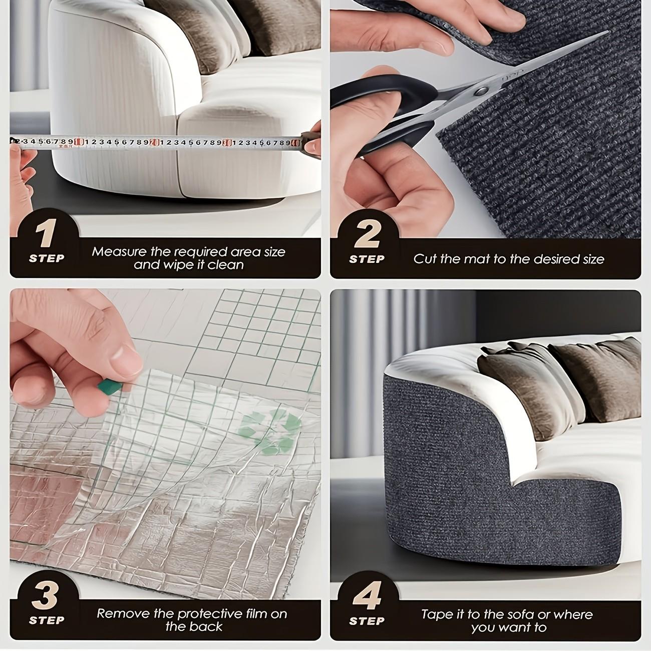 2 Rolls Thick Self-Adhesive Cat Scratch Board, Anti-Scratch Pad, Cuttable Furniture Sofa Door Wall Cat Climbing Rack Protector Film