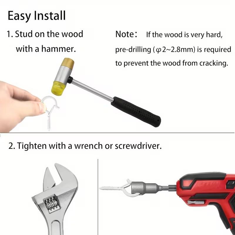 25/38pcs Outdoor Windproof Screw Hooks, Ideal for Hanging Christmas Lights, Potted Plants, Ceiling Hooks, Holiday Decoration, Q Hooks, Key Hooks, Utility Hooks