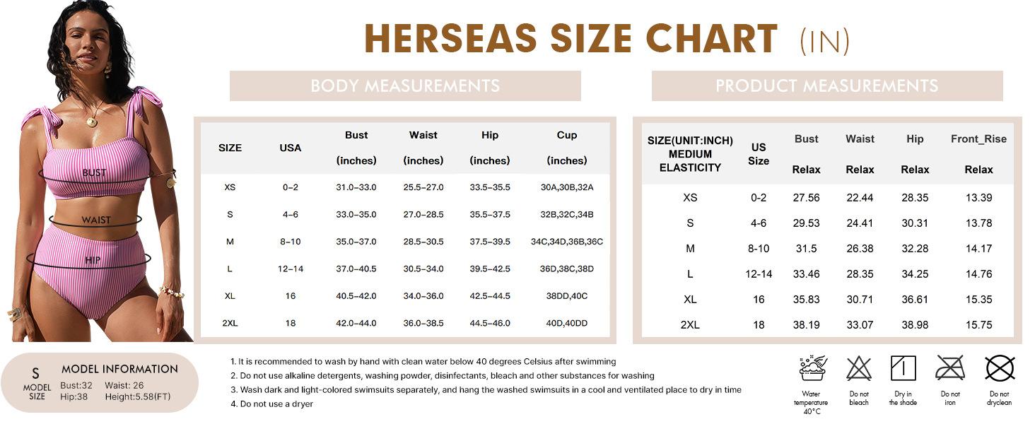 2026 New Striped Two Piece Bikini Set, Tie Strap Top High Waist Bathing Suit, Women Fashion Beach Swimwear