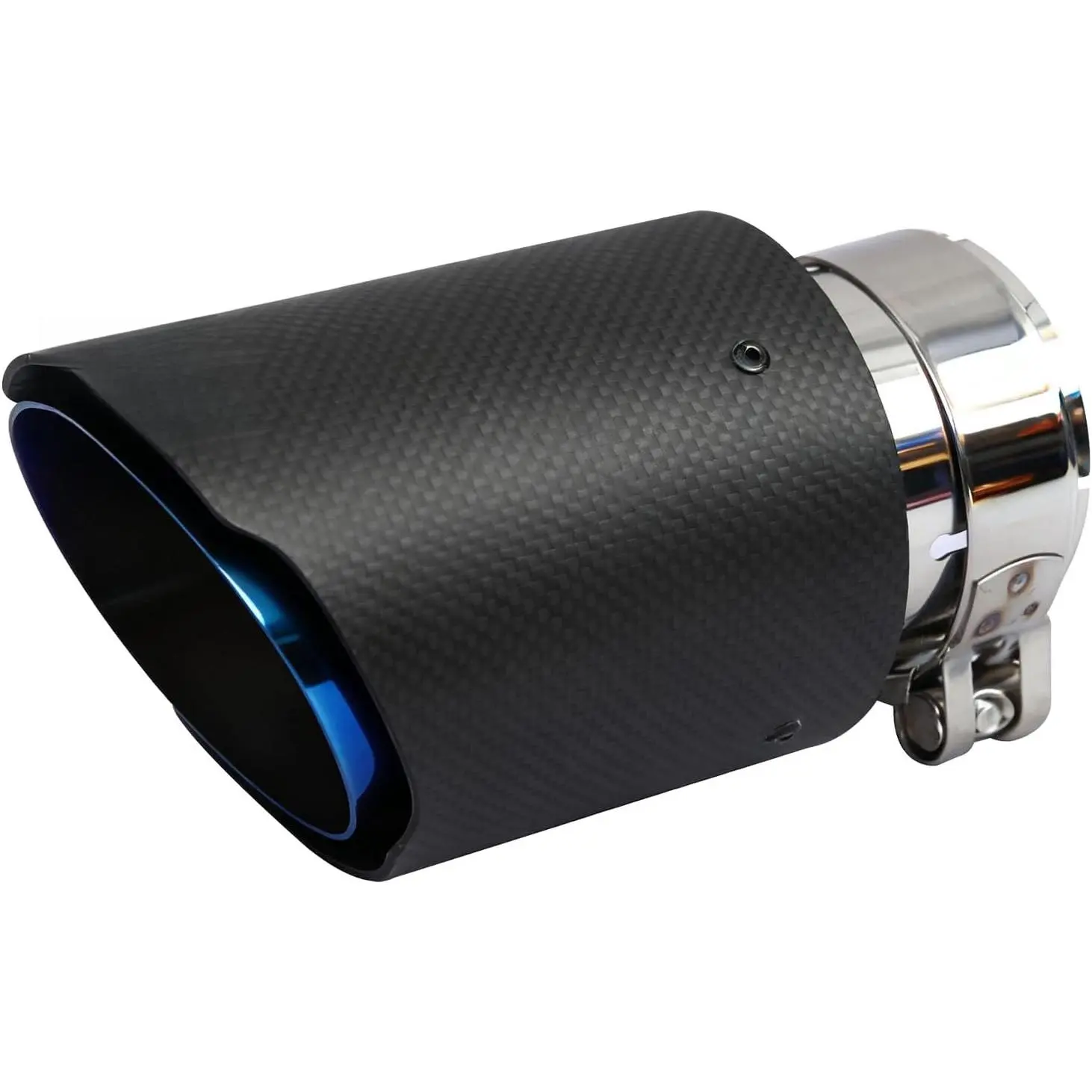 Carbon Fiber Exhaust Tip Muffler, 2.5 Inch Inlet 3.5 Inch Outlet Tail Pipe, Fits 61-63mm Car Exhaust Pipes