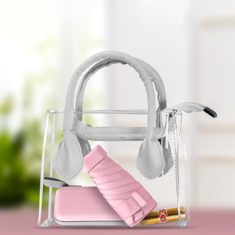 Portable Pocket Umbrella, Lightweight Foldable Umbrella, 1 Count 6-rib Mini Folding Umbrella with Case, Durable Umbrella for Sun and Rain Protection, Umbrella for Outdoor Activities