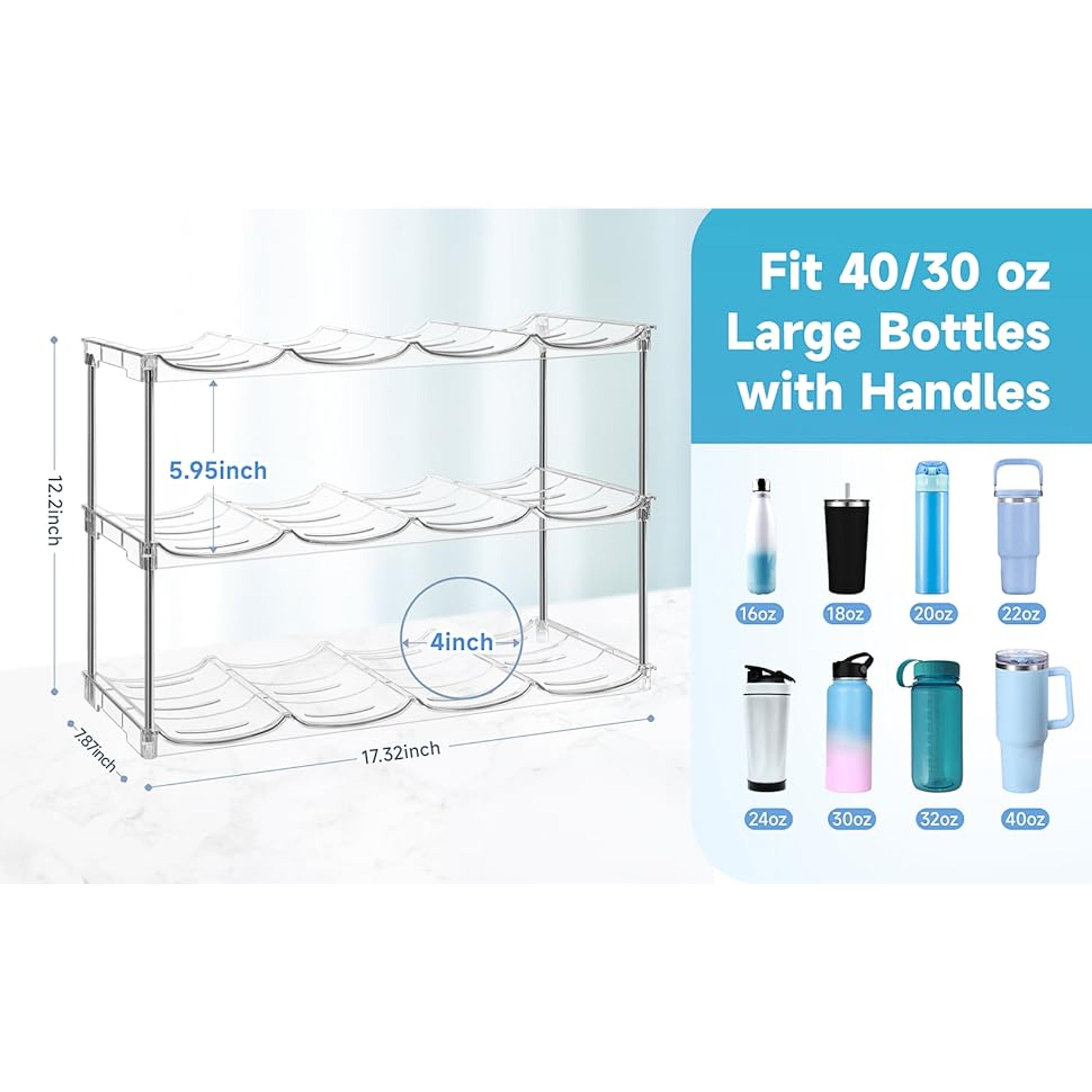 Larger Water Bottle Organizer for 40 oz Tumbler, Stackable Water Bottle Holder Rack for Cabinet, Kitchen Storage Organizer for Cup Accessories, Tumbler Storage Holder, 3 Pack Larger Water Bottle Organizer for 40 oz Tumbler, Stackable Water Bottle Holder Rack for Cabinet, Kitchen Storage Organizer for Cup Accessories, Tumbler Storage Holder, 3 Pack