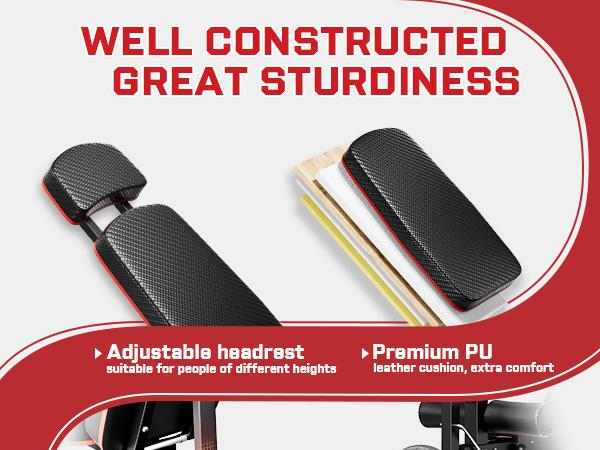 Bearbro 10 Positions Adjustable Weight Bench Workout Bench for Home Gym,Olympic Weight Bench Press for Full Body Workout 900lbs,Christmas gift Adjustable Home