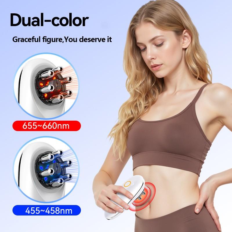 5-in-1 Body Massager with Red Blue Light Therapy, Air Pressure & Heat Massage Tool for Face and Body - Relieve Muscle Soreness, Improve Blood Circulation, Skin Care for Face, Belly, Arms, Legs