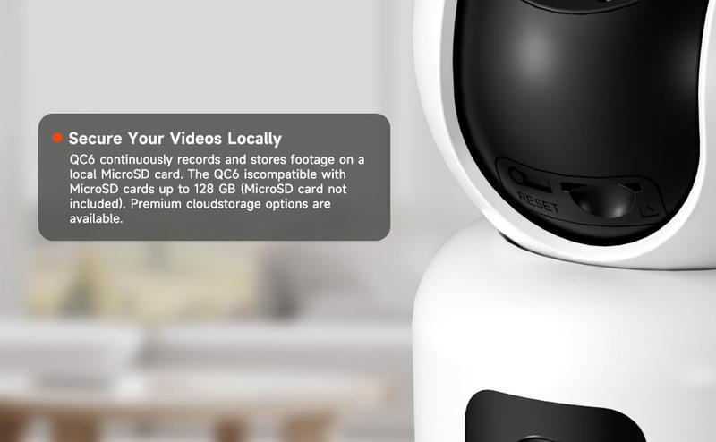 Hawkray 360° Dual Lens Smart Security Camera, 2K HD Camera, 2.4GHz with WiFi, Color Night Vision, Motion Detection for Baby and Pet Monitoring, Support Cloud and SD Card Storage.