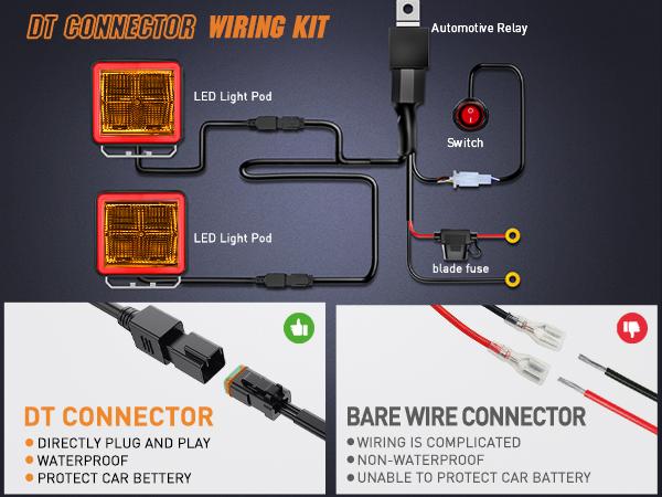 Nilight 3 Inch Cube Amber LED Pod Light Bar 20W 1240LM Super Flood Light w/16AWG DT Wiring Harness Kit Screw-Less Offroad LED Driving Work Lights for Truck UTV 4x4 ATV Motorcycle dealsforyoudays