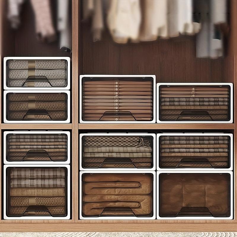 3-Piece Stackable Drawer Organizer Set, Ideal for Clothes, Closet Organization, Files, Home Items, Foldable Storage Cabinet, Large Storage Box, Easy Clean