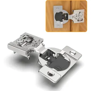 10 Pack 1/2" Overlay 4D Soft Close Concealed Hinges for Face Frame Door, Adjustable Closing Speed, Smooth Slow Self Close Hinges, Satin Nickel, 105 °   Open Angle Stainless Steel Cabinet Hinges