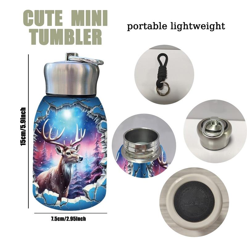 1pc 10.5oz Stainless Steel Tumbler - Leak-Proof, Insulated, Reusable, Hand Wash Only, Chic & Practical, **Enchanted Stag Breakthrough Art Design**, Ideal for Office, Camping or Holidays, Perfect Holiday Gift Item, Durable Drinkware