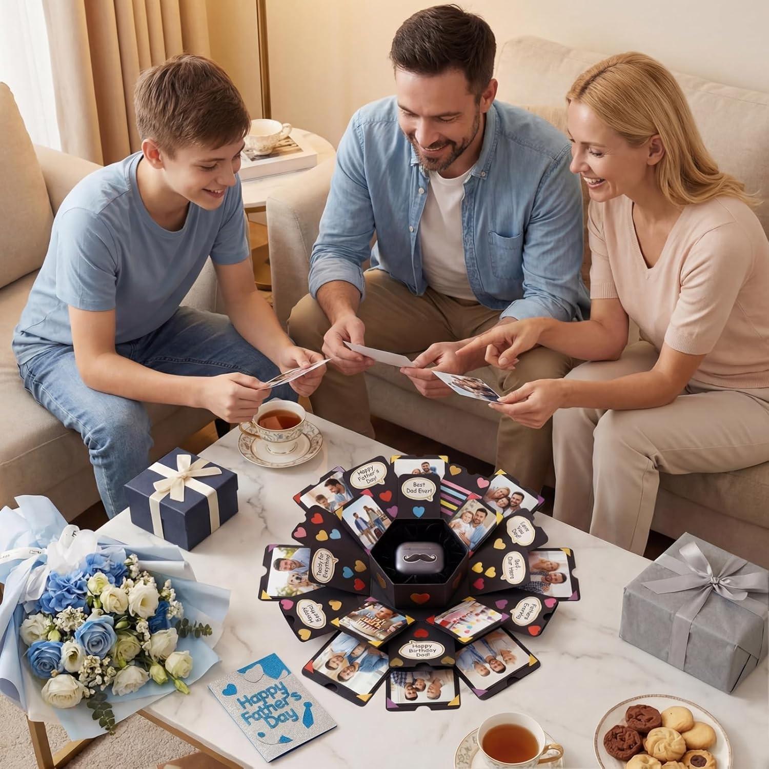 Explosion DIY Gift Set, Exploding Love Box for Couples, Sentimental Gift for Wedding, Birthday Party, Boyfriend, Girlfriend, Scrapbook Style Photo Album, Memory Box