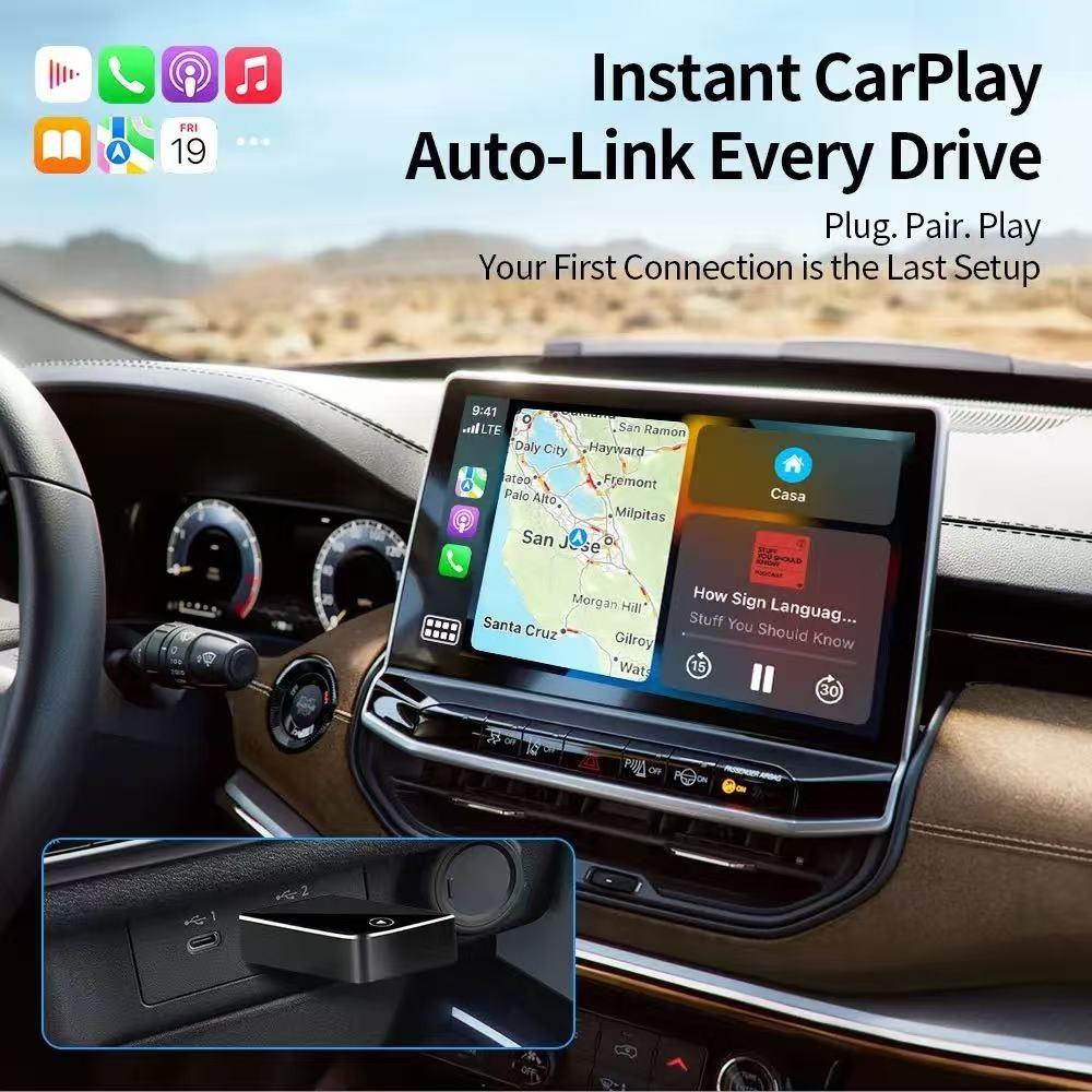 Wireless Carplay Adapter for Android, Plug-And-Play Mini Converter, Low Latency, Compatible with Multiple Cars, 2026 Upgrade, Fast Stable Connection