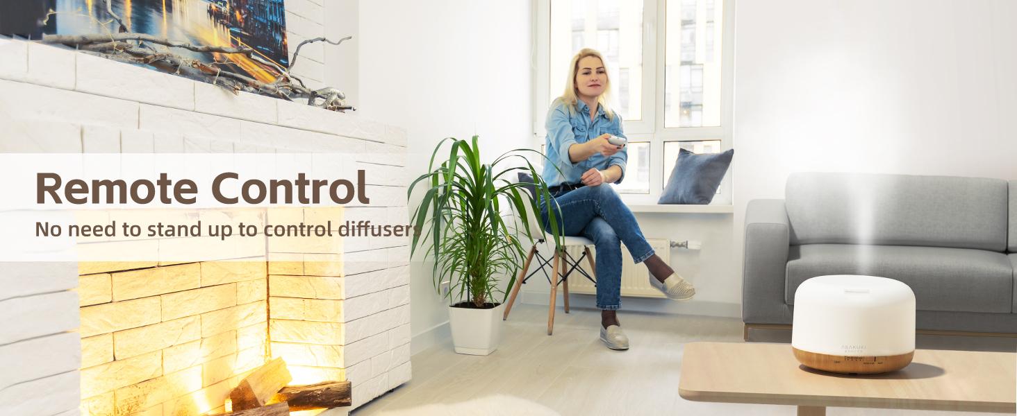 ASAKUKI 500ml Essential Oil Diffuser for Home, Aromatherapy Humidifiers, Auto-Off, Room Decor, Air Purifier, Aromatic Ambient Mist Nebulizer Relaxing