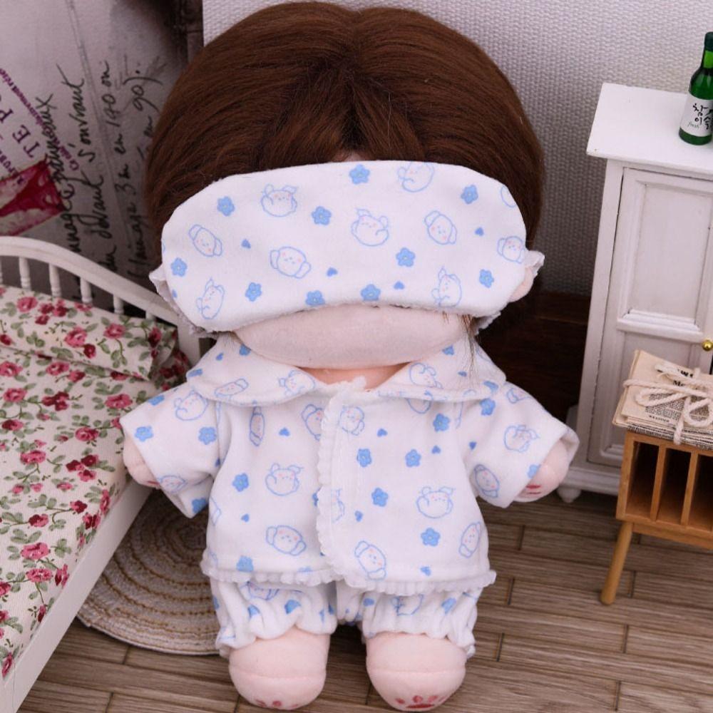 Shirt Shorts Patch Doll Clothes Doll Accessories For Cotton 20cm Doll Pajamas Suit Photo Props Cartoon Mini Blouse Pants Set