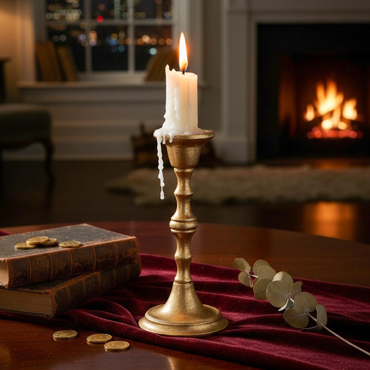 Creative Bamboo Candle Holder, Vintage Candle Stand, Resin Material, Home Desktop Decoration, Suitable for Home, Hotel, Wedding Table Decor