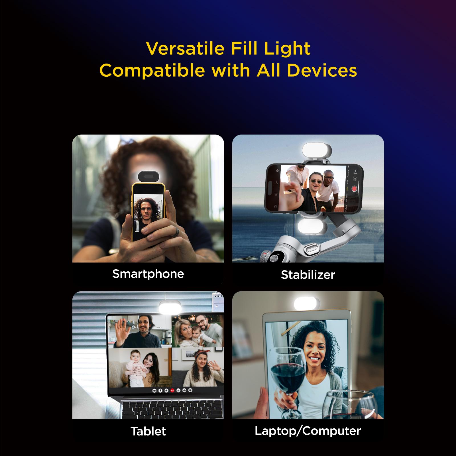 AOCHUAN RGB Magnetic Fill Light for Gimbal, LED Video Light w/3 Brightness and 7 Color Adjustment for Photography, Portable Mini Fill Light w/Long Battery Life for Hohem Zhiyun Feiyu Gimbal Stabilizer