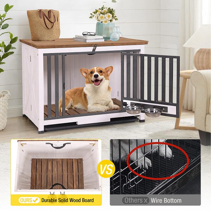 Aivituvin-AIR100 Wooden Dog Crate Furniture with Folding Design | Strong Iron Frame,Dog kennel Furniture,Pet cage