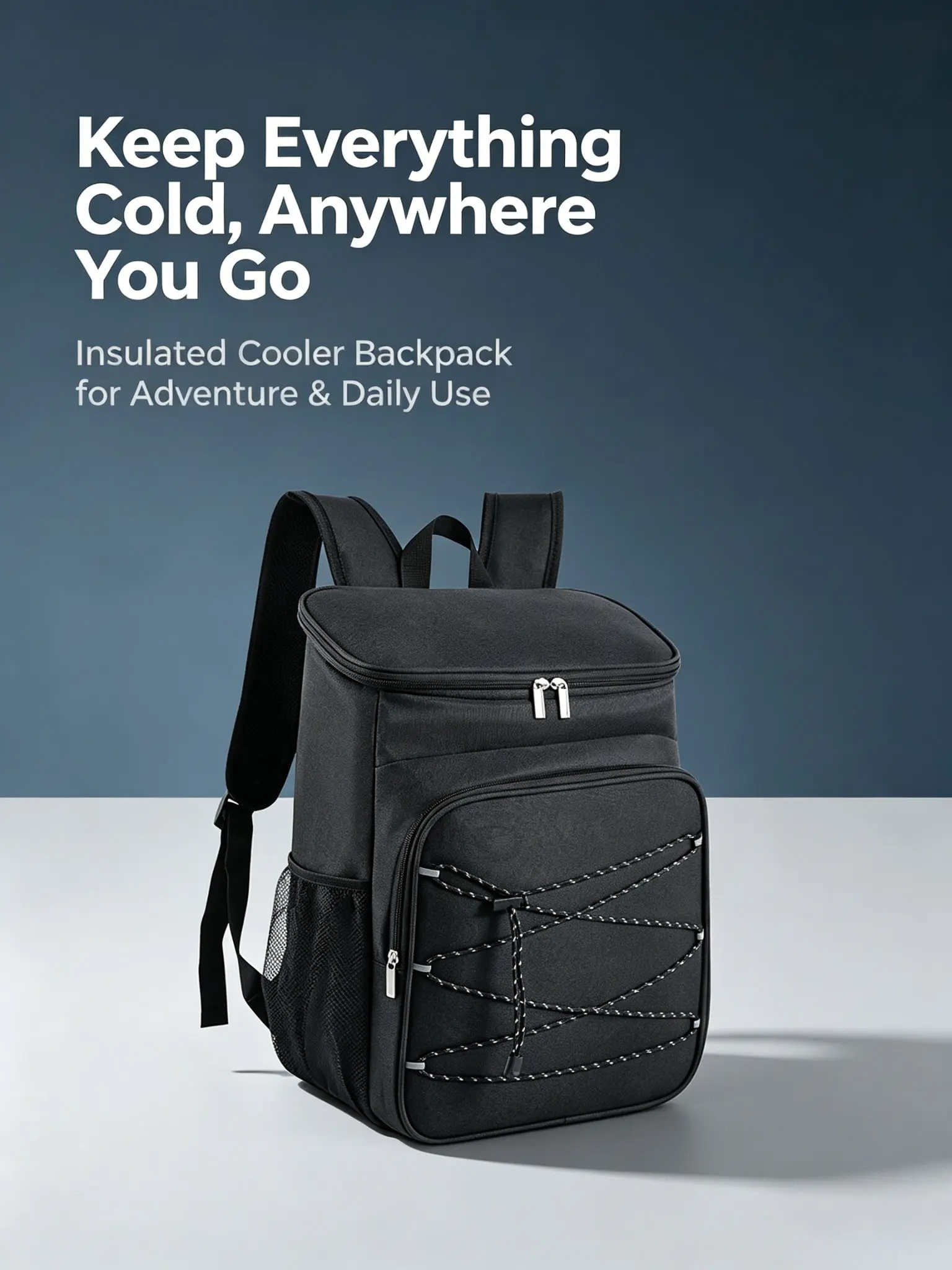 24L Insulated Outdoor Cooler Backpack, Leak-Proof Lunch Bag for Picnics, Beach, Camping, Hiking, Waterproof Portable Cooler Backpack