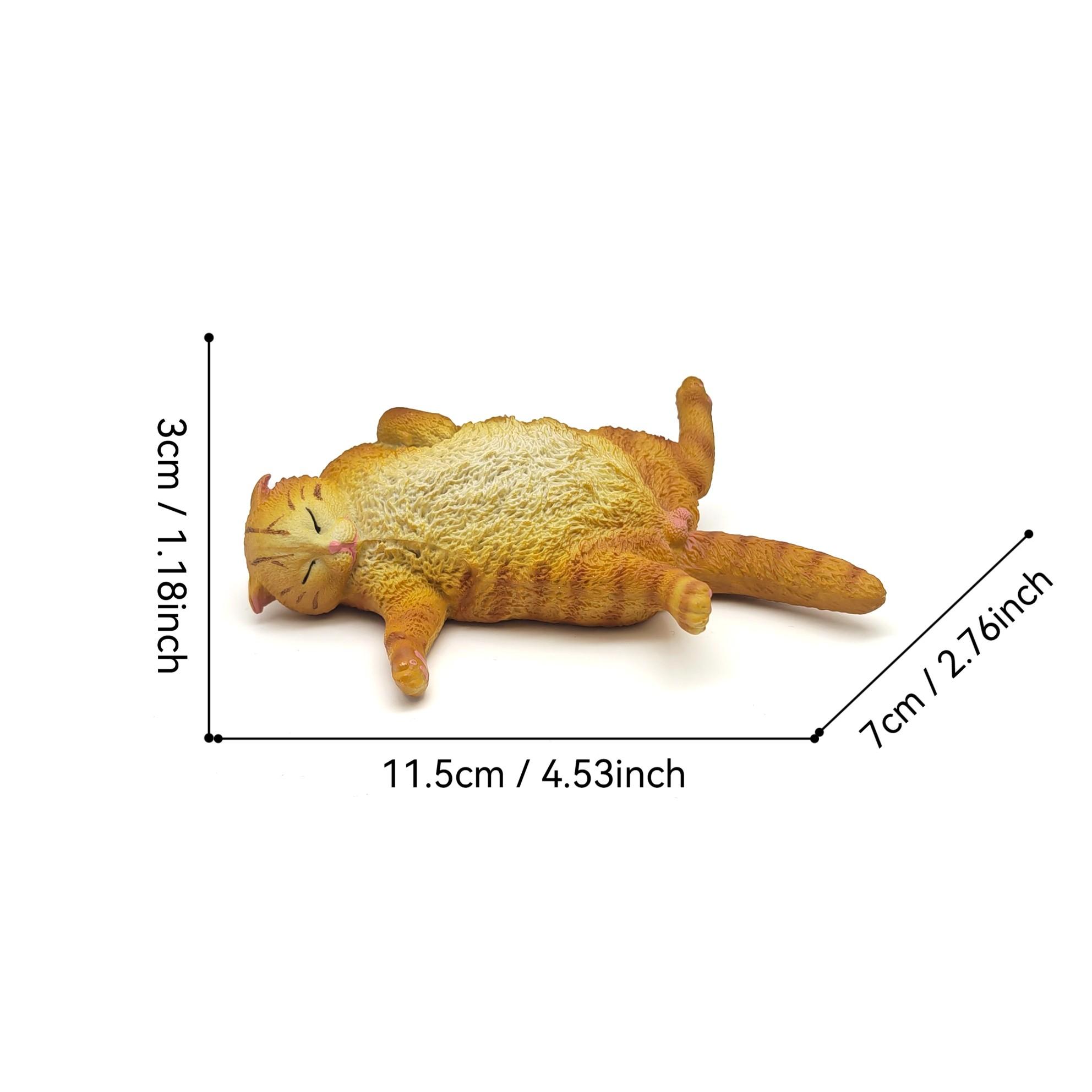 Simulated Cat Sleeping Pose Model, Sleep Position Cat Statue, Garden Decor, Office Placement, Desktop Decoration, Bonsai Ornament, Mini Animal Park Scene