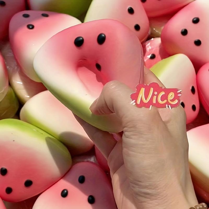 Festive pink-green watermelon squeeze toy-soft and fun texture, suitable for parties and classroom rewards, perfect for Eid al-Fitr, Christmas, Halloween, Thanksgiving, Easter gifts and party toys | fun texture |   soft touch, Squishies