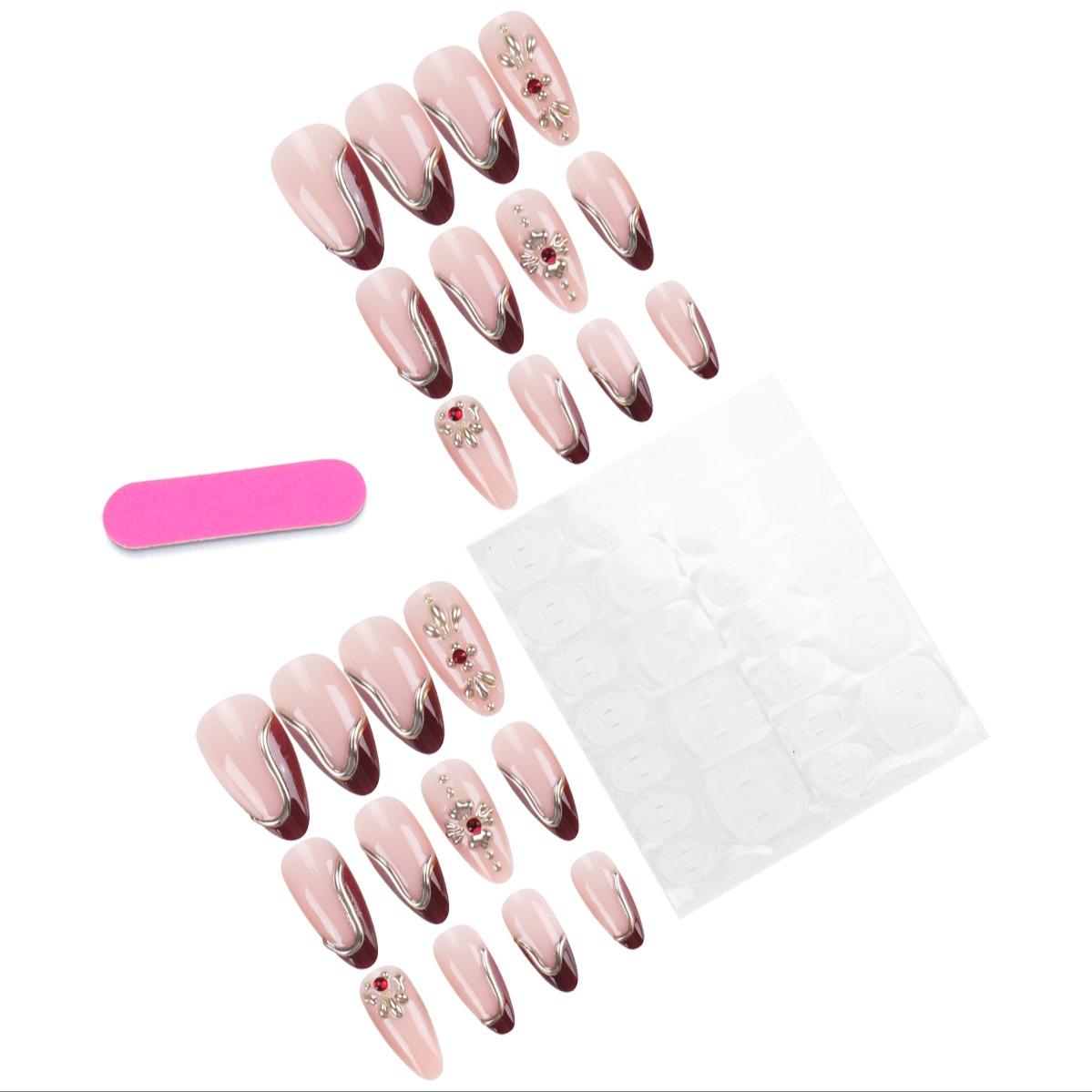 Flower Pattern Fake Nail, 24pcs/set Fashion Press on Nails with
