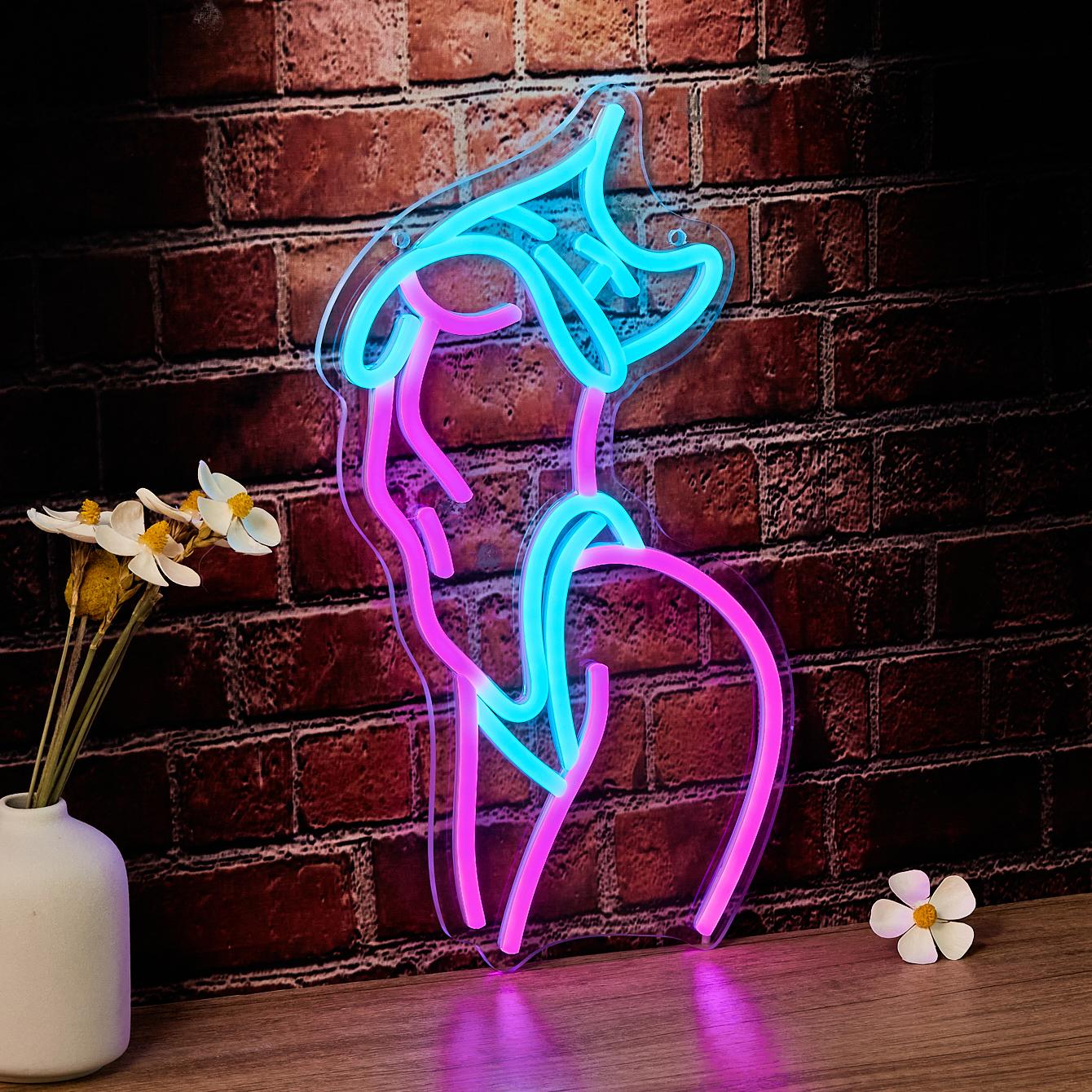 Abstract Figure Design LED Neon Light, USB Powered Creative Fashionable LED Neon Lamp with Switch, Decorative LED Light for Home Living Room Bedroom Party, Multifunctional Lighting