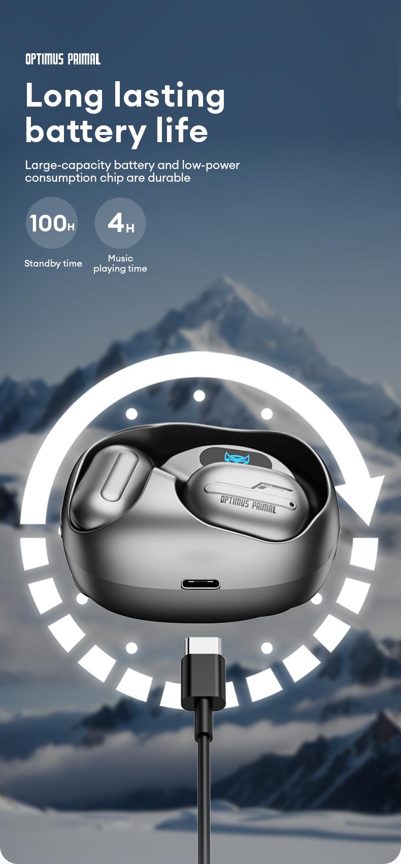 Transformers TF-T20 Wireless Earphones With Passive Noise Reduction, 5.4mm Sound, 360° Surround Sound, Low Latency For Gaming, High Definition Calls, And Microphone, Suitable for running fitness wear