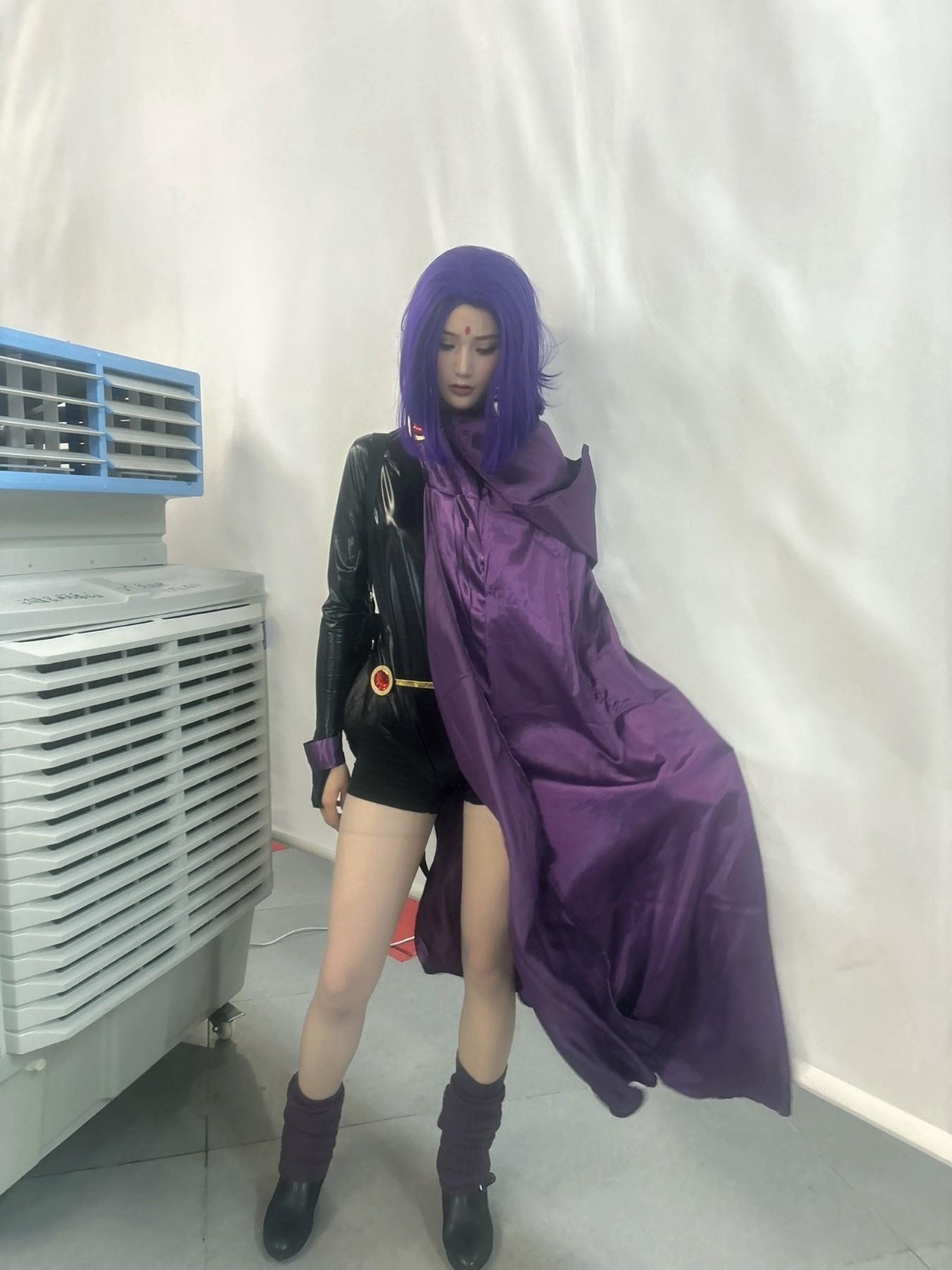 Comic Hero Cosplay Costume, Raven Teen Titan Halloween Performance, Loose-Fitting Jumpsuit, All Seasons Party Wear