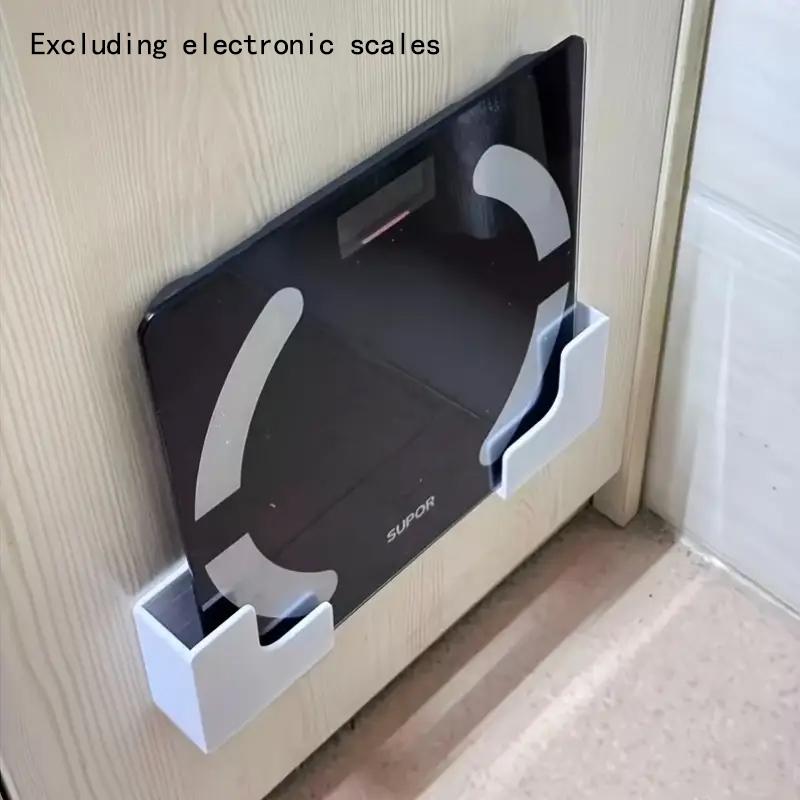 Wall-Mounted Weight Scale Storage Rack Bracket - No-Trace Adhesive Mount, Durable Plastic Space-Saving Design for Bathroom & Home Gym, Compatible with Body Fat Scale & Fitness Equipment, Bathroom Storage Rack, Sleek Appearance