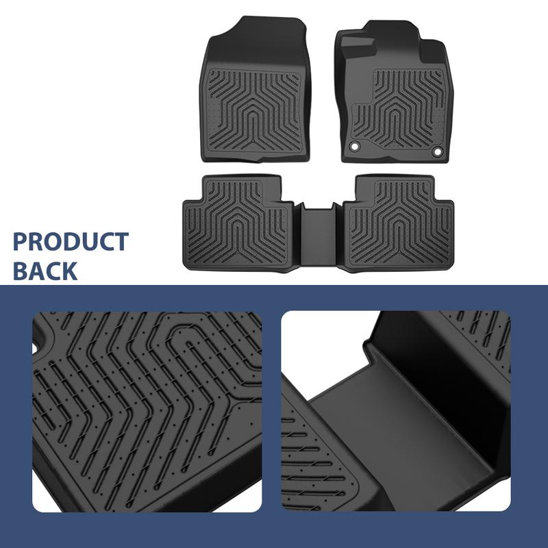 CROSSDESIGN All Weather TPE Floor Mats Liners  Fit For Honda Civic Sedan & Hatchback Coupe 16-21