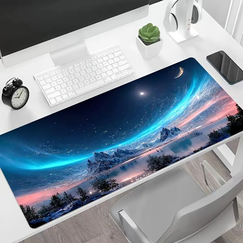 Mouse Pad Featuring a Beautiful Starry Sky Design, Suitable for Both Men And Women, Perfect for Gaming, Office Work, And Studying