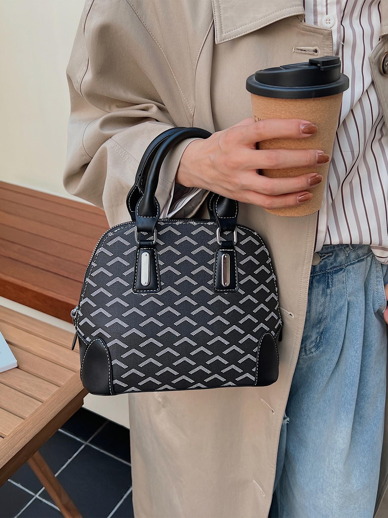 Elegant Wave Pattern Shell Bag, Classic Handbag for Women, Hobo Shoulder Bag, Fashionable Crossbody Shoulder Bag, All Season Casual Style, Crossbody Purse, Pu Tote Satchel