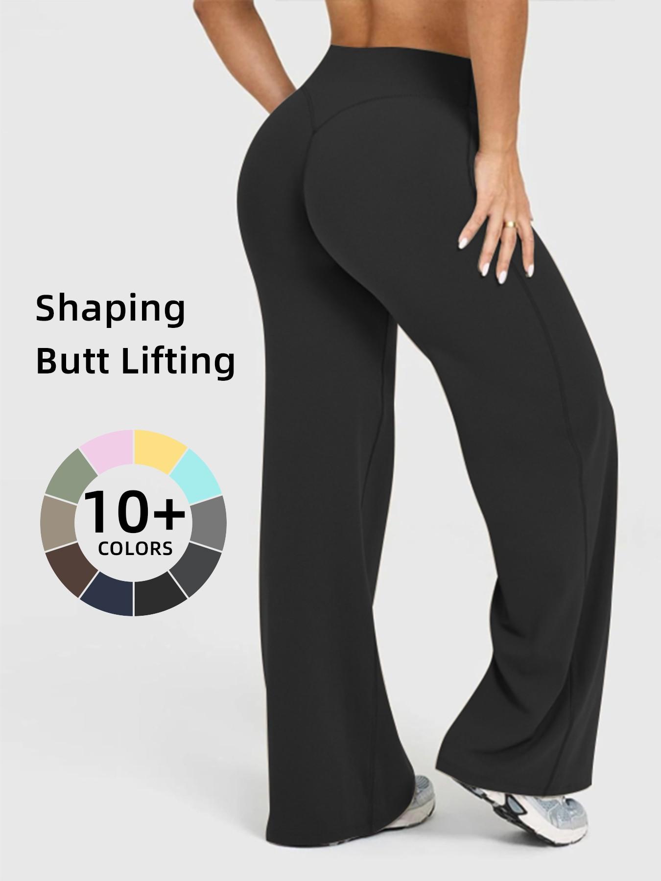 Women's High Waisted Elastic Loose Fit Straight Leg Pants, Butt Lifting Outdoor Casual Pants, Suitable for Yoga and Pilates, Comfortable Daily Wear