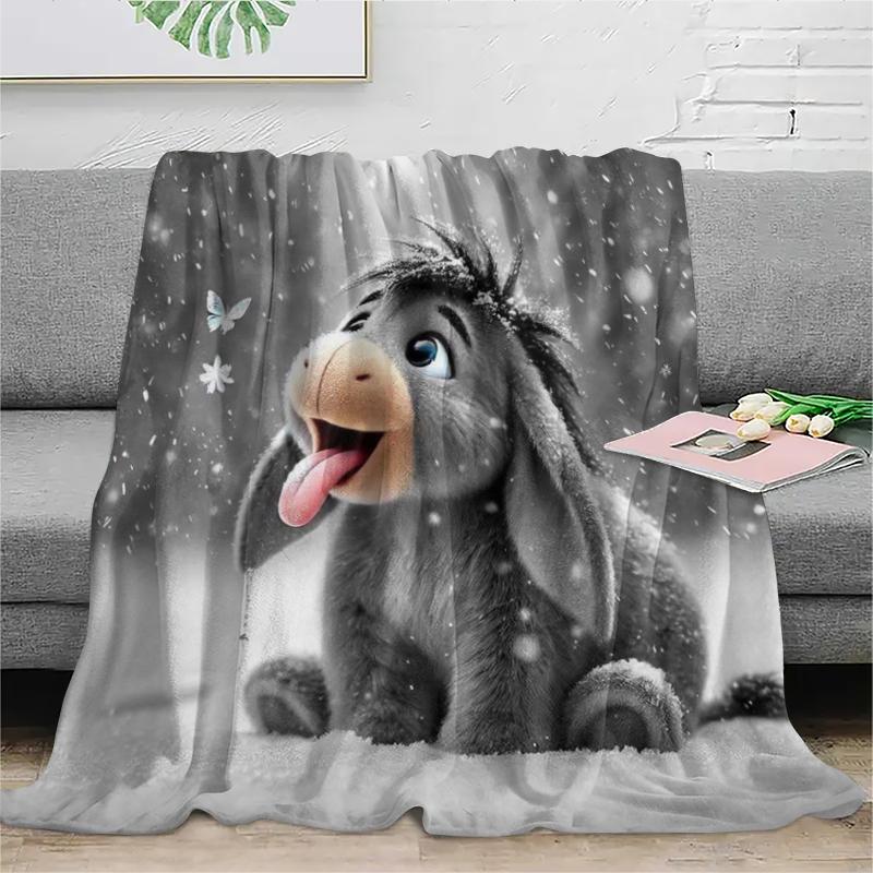 Adorable Donkey Ear Snow Rug, Perfect Home Use, Festival Gift Blanket, Cute Design, Suitable for All Seasons, 1 Piece