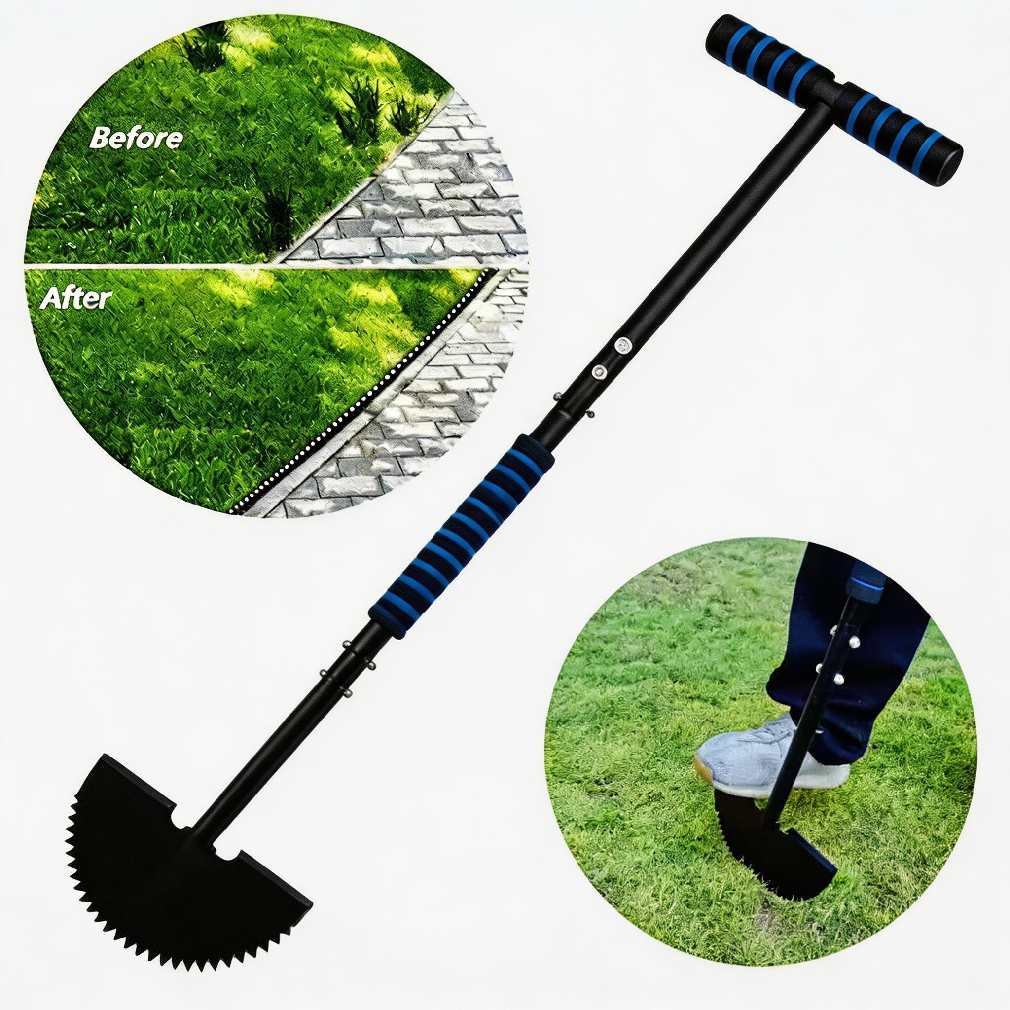Manual Lawn Edger Tool, Semi-Circular Moon Shape Weed Cutter, Garden Yard Lawn Edge Trimmer, Gardening Border Cleaner, Essential Gardening Gear