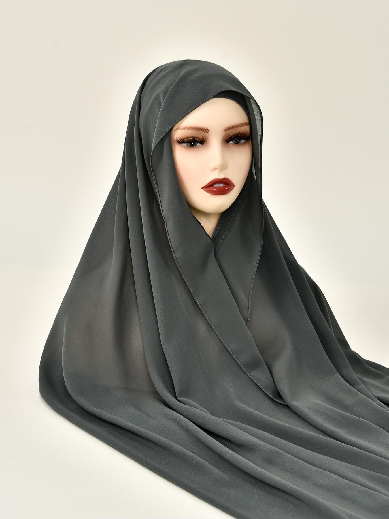 Women's Jersey Hijab Soft Breathable Fabric, Adjustable Elastic Design, Plain Style Headscarf for All Seasons, Modest Fashion Accessory