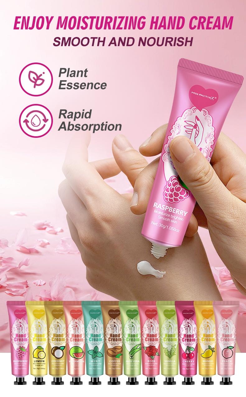 Valentine's Day Variety Gift Set Hand Cream and Lip Balm, Includes 12 Hand Creams, 12 Lip Balms, 12 Heart Bags, Perfect for All Skin Types