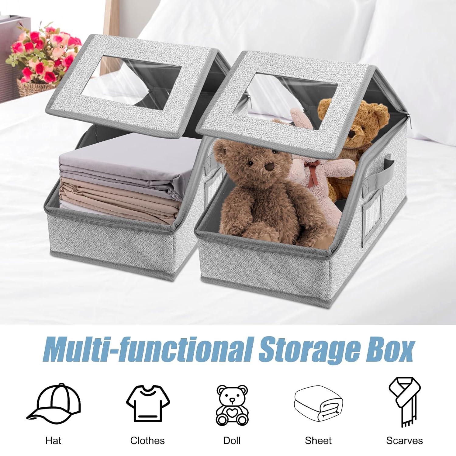 Stackable Hat Storage Boxes for Baseball Caps, Holds Up to 24 Hats, Durable Cardboard Box for Men, Classic Style, Wardrobe Organizer, Baseball Cap Organizer & Hat Storage