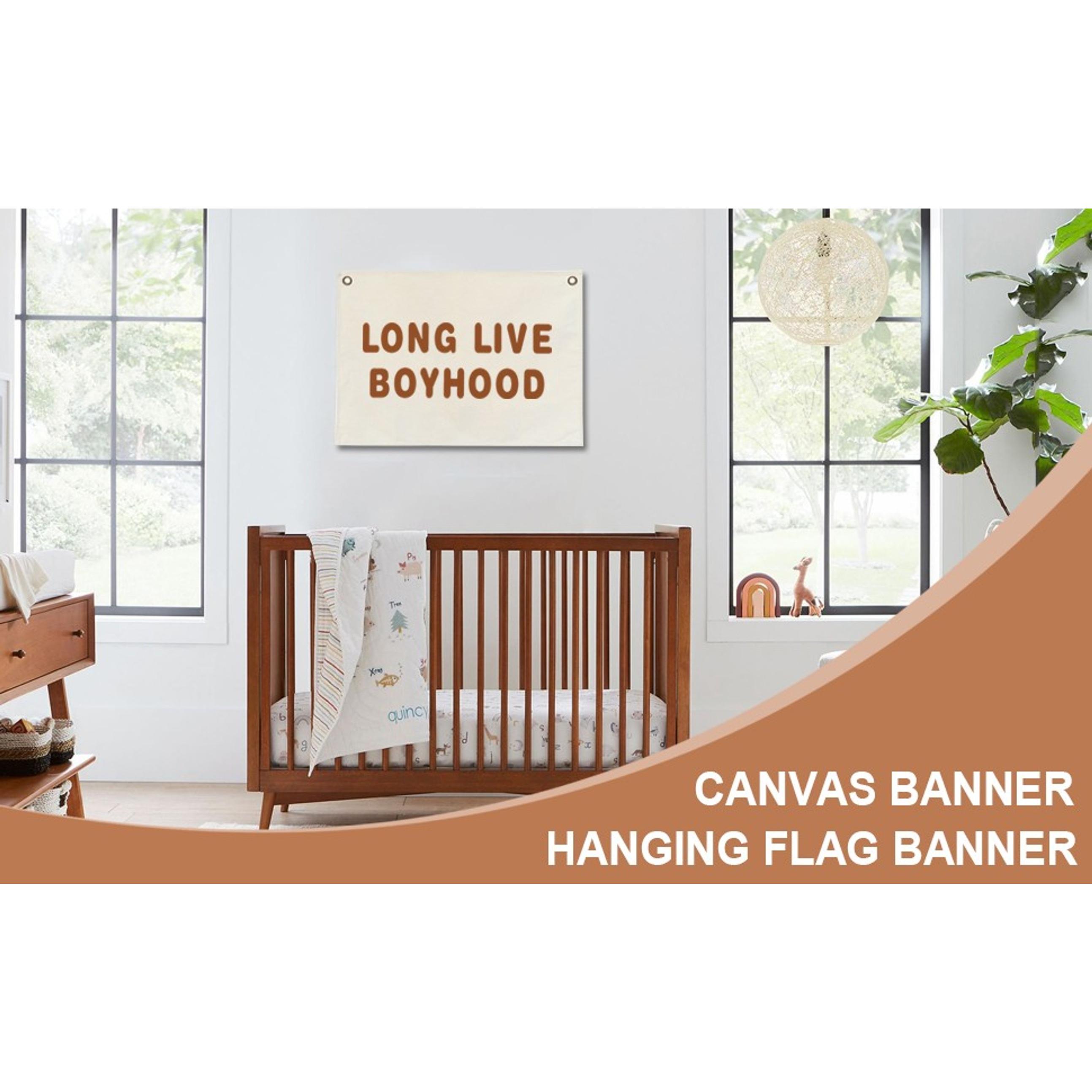 Canvas Hanging Flag Banner for Nursery and Playroom Wall Decor, Trendy Kids Room Decor for Boys and Girls (Blank-Vertical)(Gift)