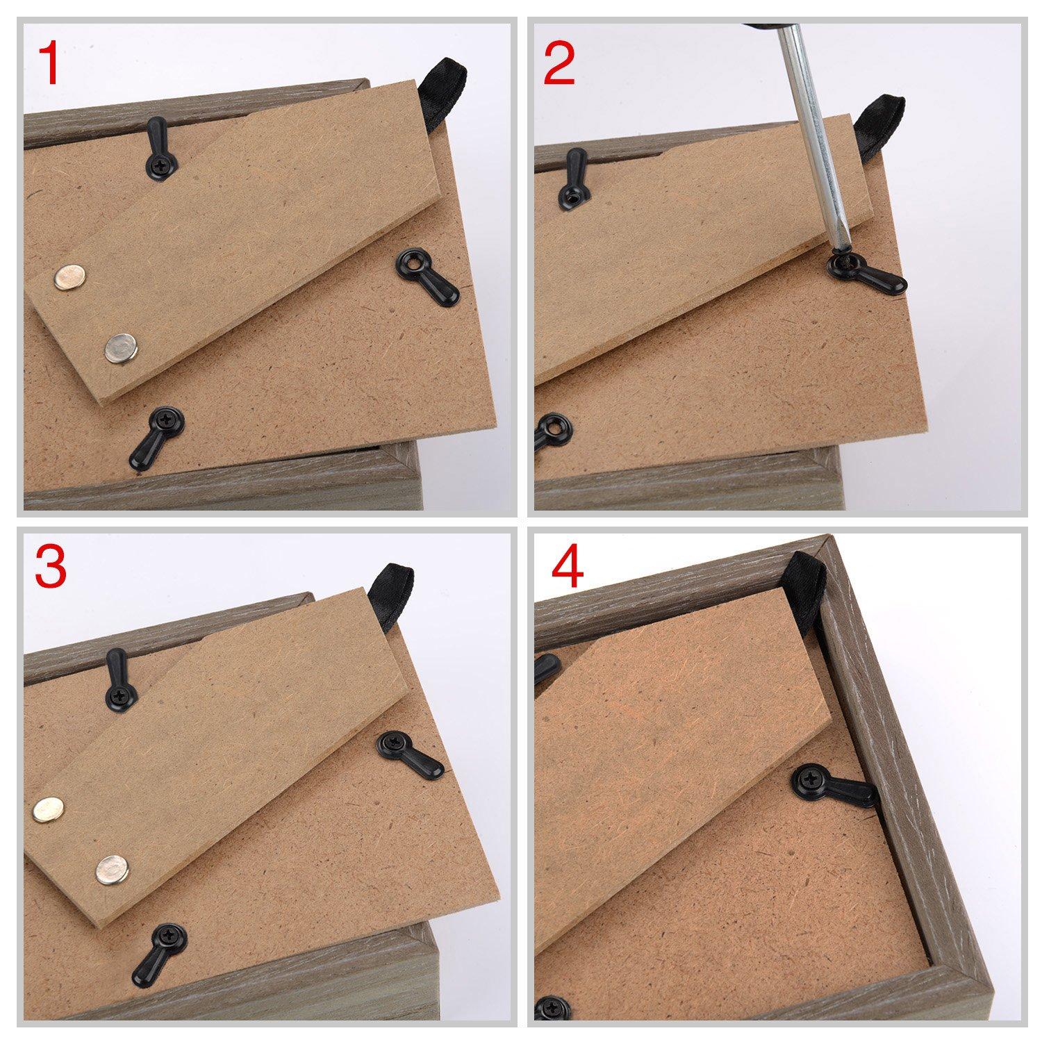 Metal Picture Frames Turn Button Fasteners with Screws, Picture Frame Hardware Backing Clips Picture Turn Button Frame Picture Turn Button Fasteners Set. Gold/Silver/Black