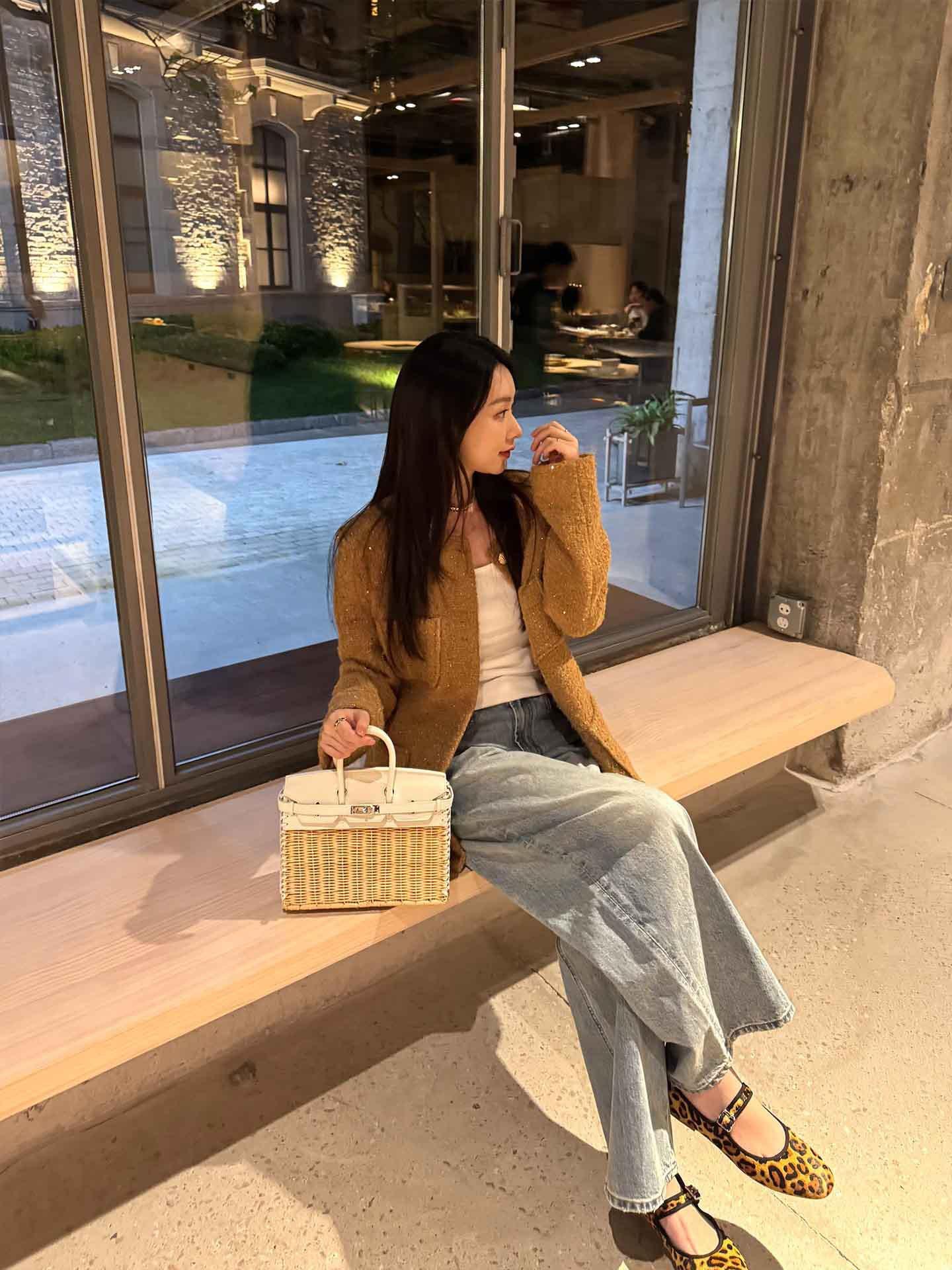 2026 Fashion Handbag, High-Quality Handmade Basket Bag, Picnic Lunch Bag, Platinum Color Bag for Girlfriend, Mother's Gift, Natural Rattan Crossbody Bag