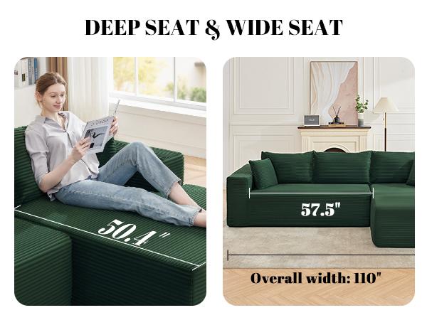 【2-3 Packages】110” Cloud Sectional Couch, Boneless Sofa for Living Room, Modern Modular Couch with Deep Seat, Upholstered Sofa with L-Shaped Chaise, No Assembly Required 【2-3 Packages】110” Cloud Sectional Couch, Boneless Sofa for Living Room, Modern Modular Couch with Deep Seat, Upholstered Sofa with L-Shaped Chaise, No Assembly Required