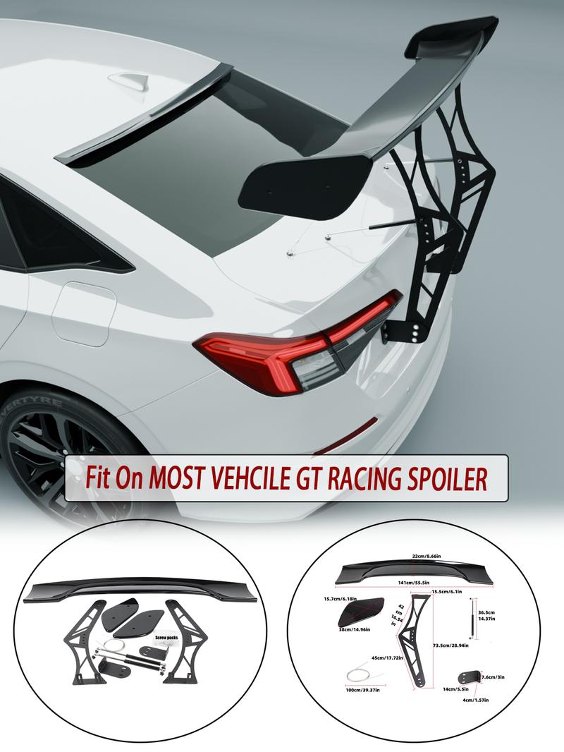 MUTUSAISI Universal 55inch GT Racing Spoiler Chassis Mount Trunk Wing Accessories for Most Vehicles