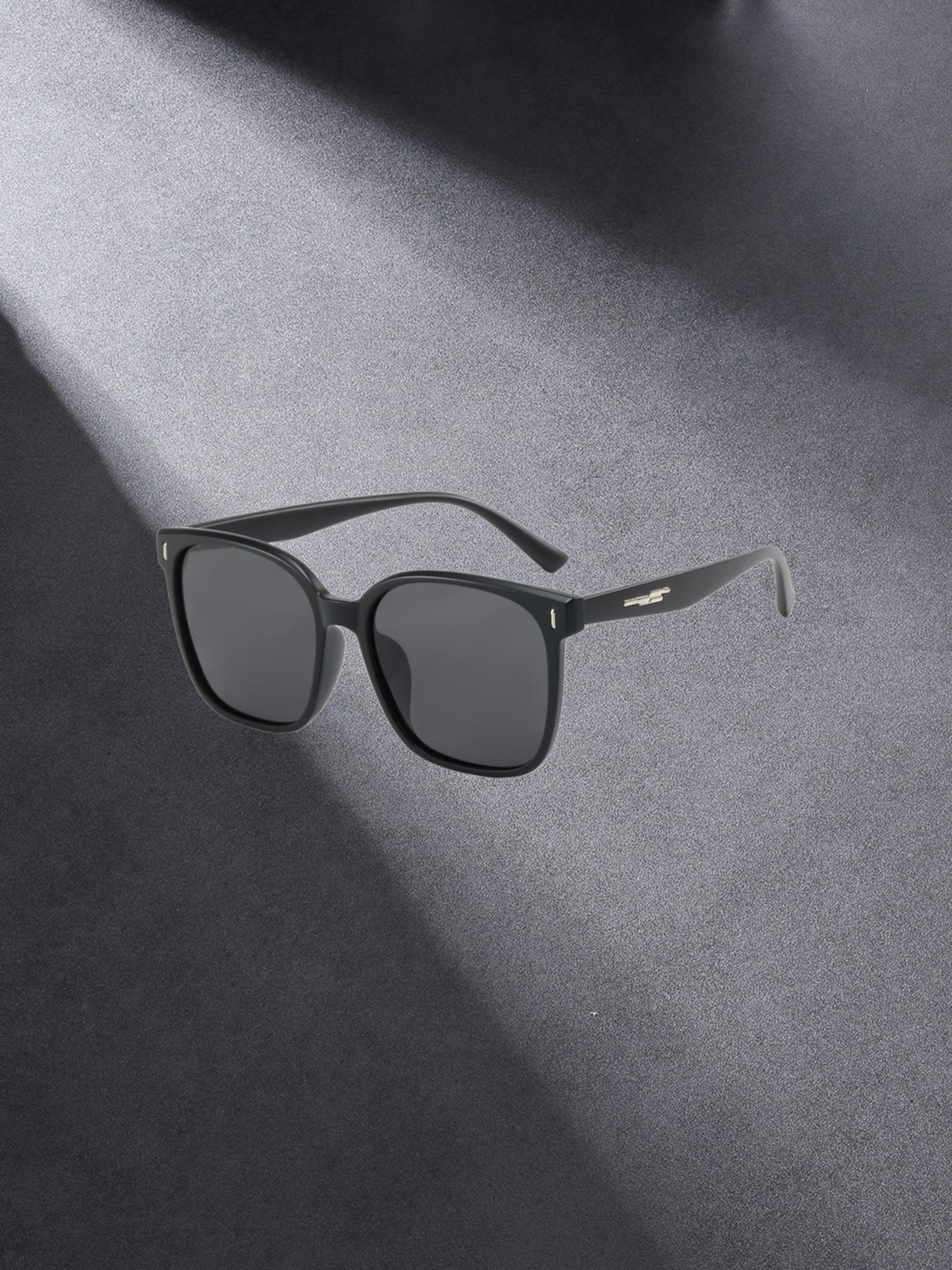 Square Frame Men's Sunglasses, Casual All-Season Decorative Lens, PC Material, Unisex Daily Wear, Beach Resort Style, Fashion Accessory