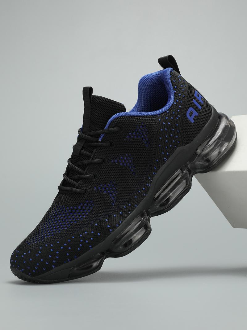 Men's Air Cushion Running Shoes Walking Jogging Fitness Gym Fashion Sneakers Lace Up Casual Comfortable Work Tennis Sport Athletic Trainers Black/Red