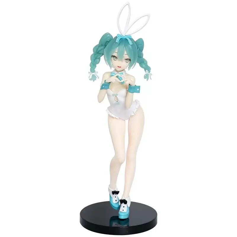 11.02 Inch Hatsune Miku Anime Figure, Twin Twist Bunny Ears Theme Collectible Statue, Vocaloid Cute Character Ornament, Anime Enthusiast Desk Display Gift